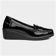 Softlites Womens Black Patent Wedge Loafer Shoe (Click For Details)